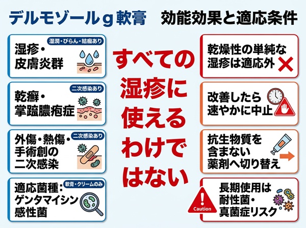 デルモゾール g 軟膏の効能効果と適応条件