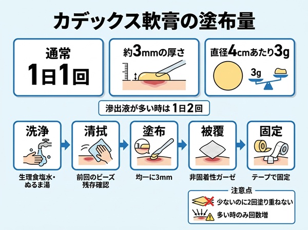 カデックス軟膏の塗布量