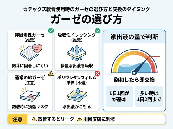 ガーゼの選び方と交換のタイミング
