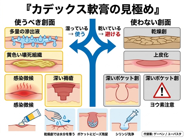 使うべき創面・使わない創面