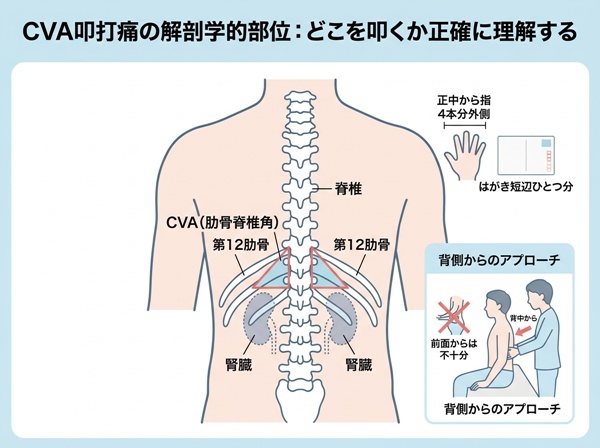 CVA叩打痛の解剖学的部位：どこを叩くか